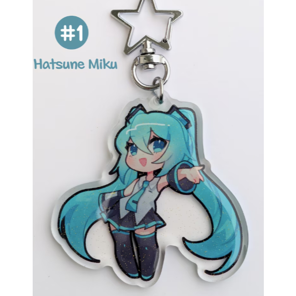 พวงกุญแจอะคริลิคอีพ็อกซี่ Vocaloid Chibi Glitter