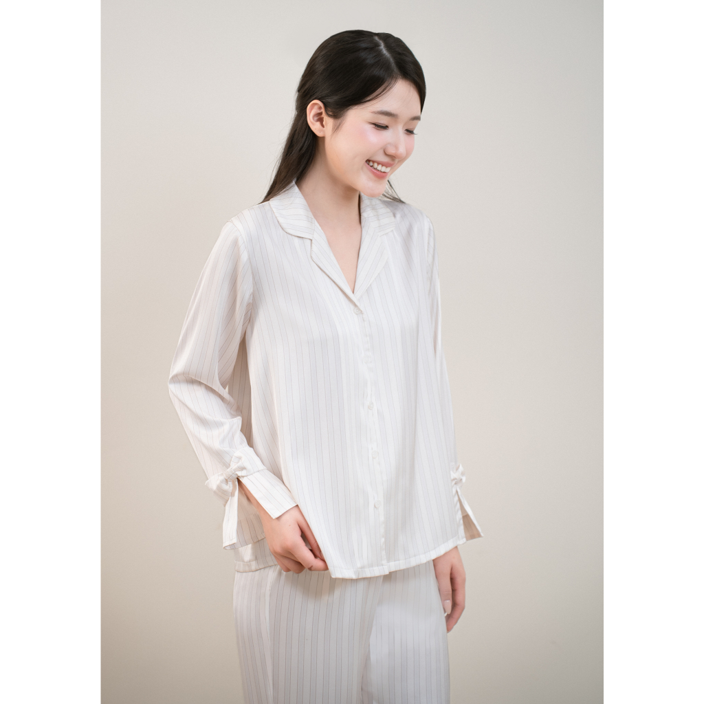 [BAE MALI] SP1 Pajama Design Long Home Wear Set ทําจากผ้าไหมเนื้อนุ่มลายสก็อต