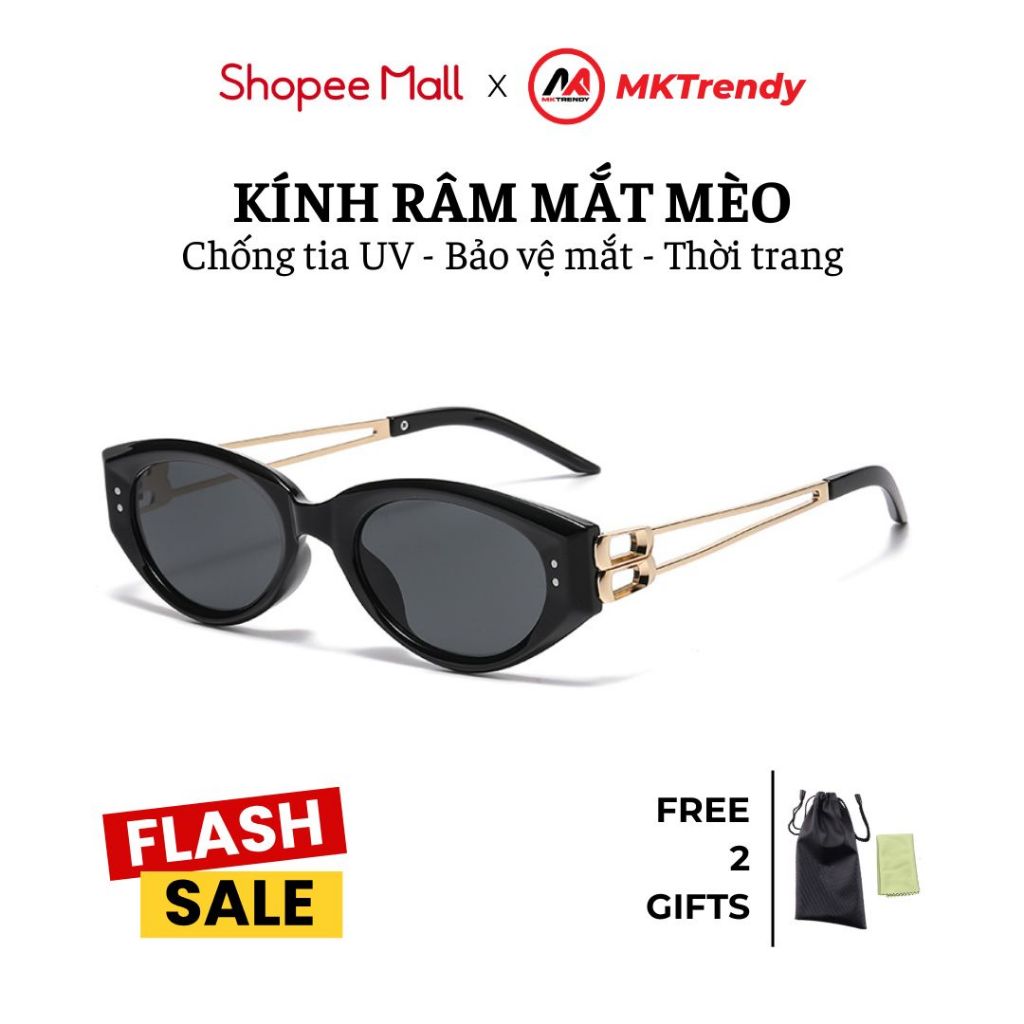 [Live x MKTRENDY] แว่นกันแดดทรงแคทอาย T33 พร้อมป้องกันรังสียูวีและกันแดดสําหรับผู้ชายและผู้หญิง