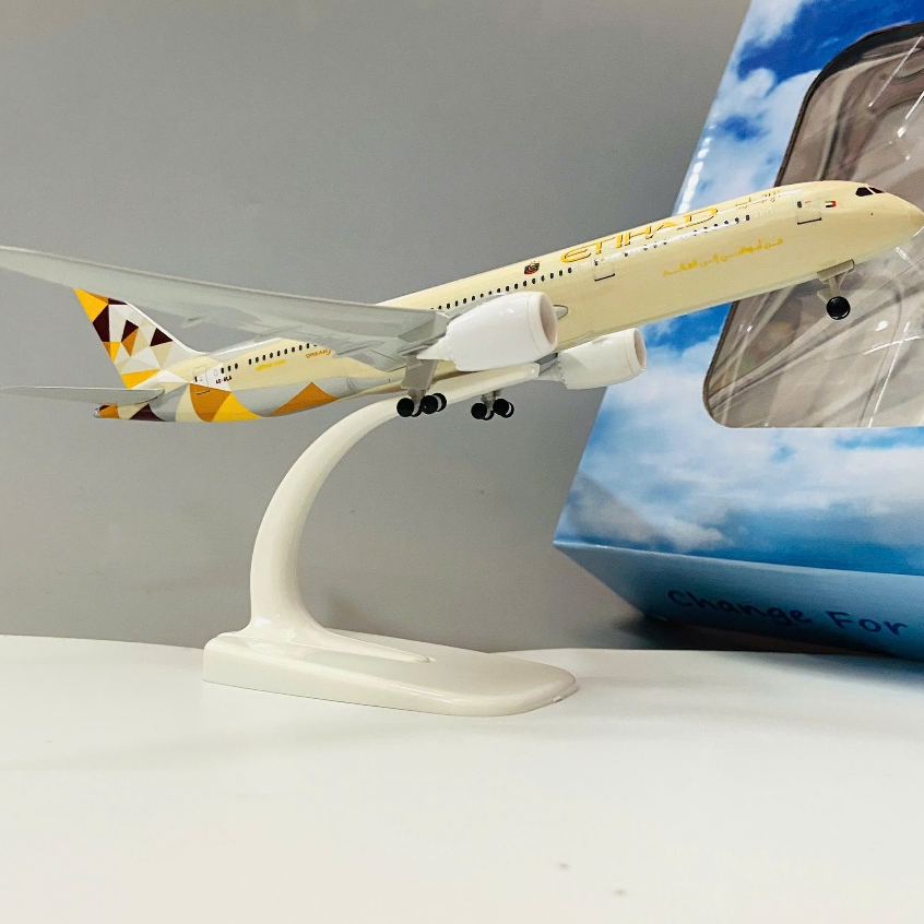 โบอิ้ง 787 เครื่องบินการบิน Unified อาณาจักรอาหรับ (UAE) ETIHAD AIRWAYS | โมเดลสเกล 1:400