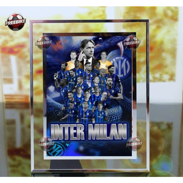 INTER MILAN CLUB โปสเตอร์ PRACTICE FRAME SEASON 2025-2026 พร้อมแก้วคริสตัลคุณภาพสูง