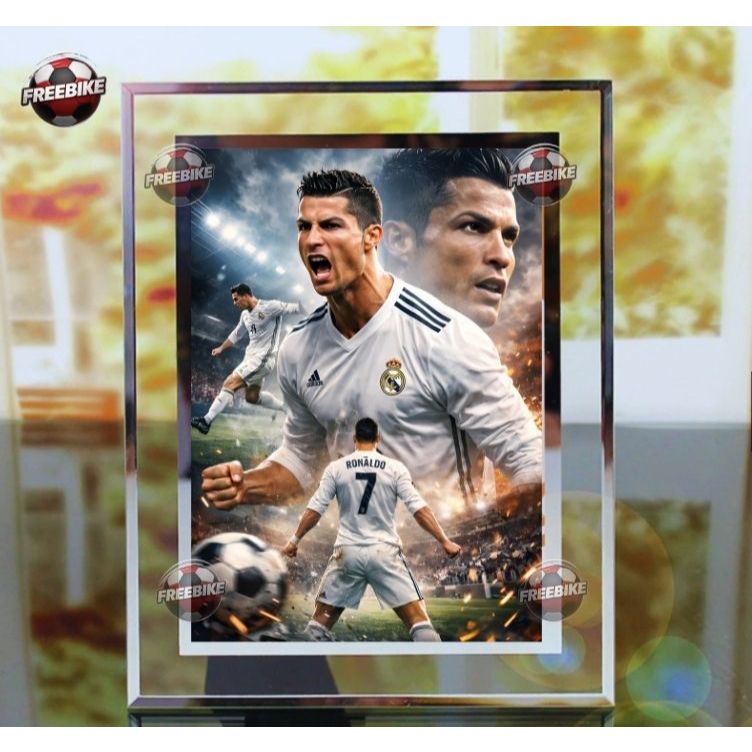 กรอบโปสเตอร์ RONALDO 1 แท่งพร้อมแก้วคริสตัลคุณภาพสูง