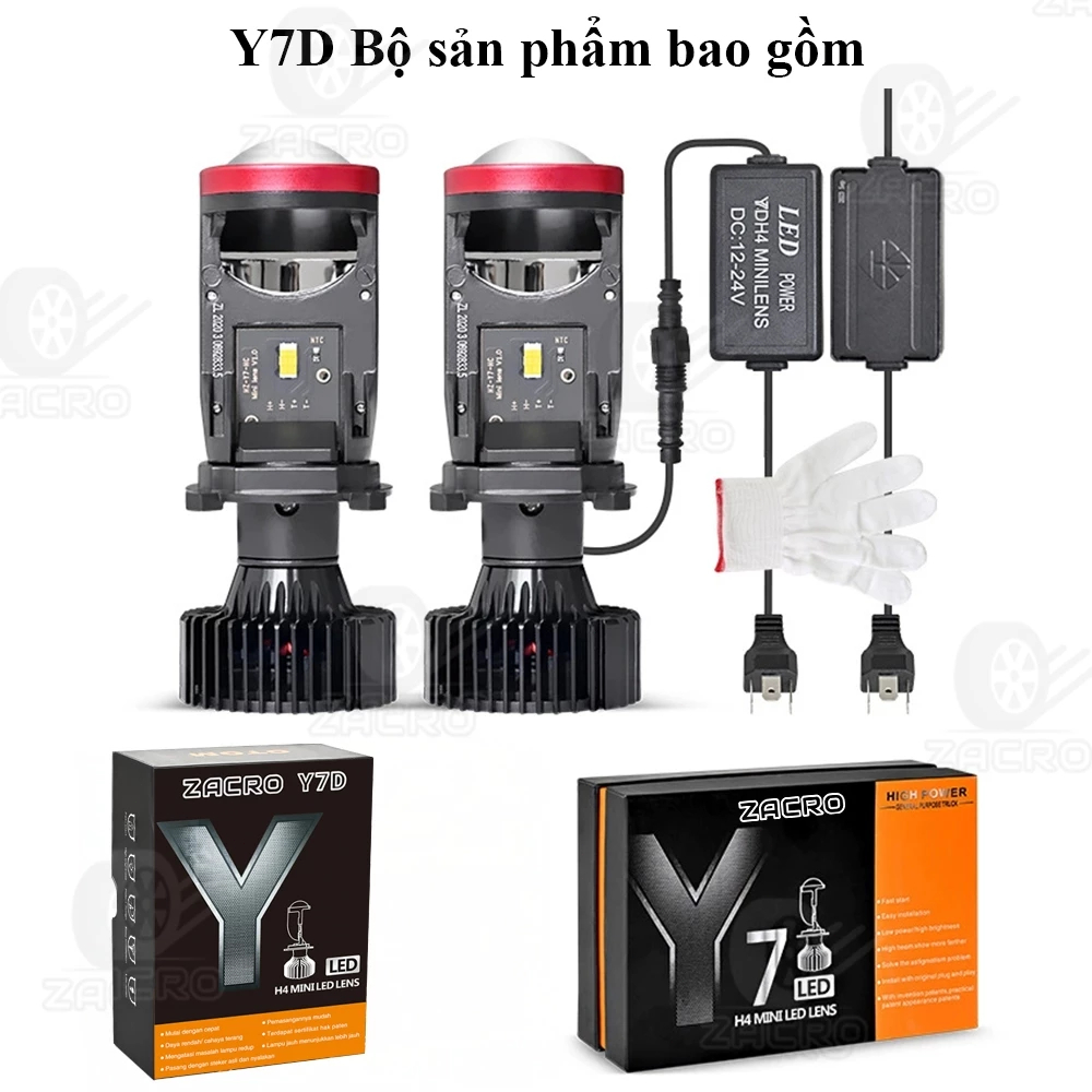 ไฟ LED มอเตอร์ไซค์ ไฟมอเตอร์ไซค์ Y7D สว่างและทนทานยิ่งขึ้น / ไฟ LED T9 Pro-2025 สําหรับรุ่น H4 พร้อม