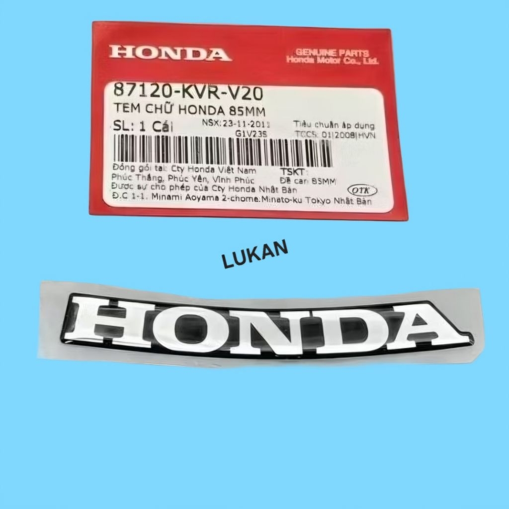 สติ๊กเกอร์หน้ากากหน้าพลาสติก Honda 85 มม. สําหรับ WAVE A, RS, S100, RSX... เดิม 87125-KVR-V20