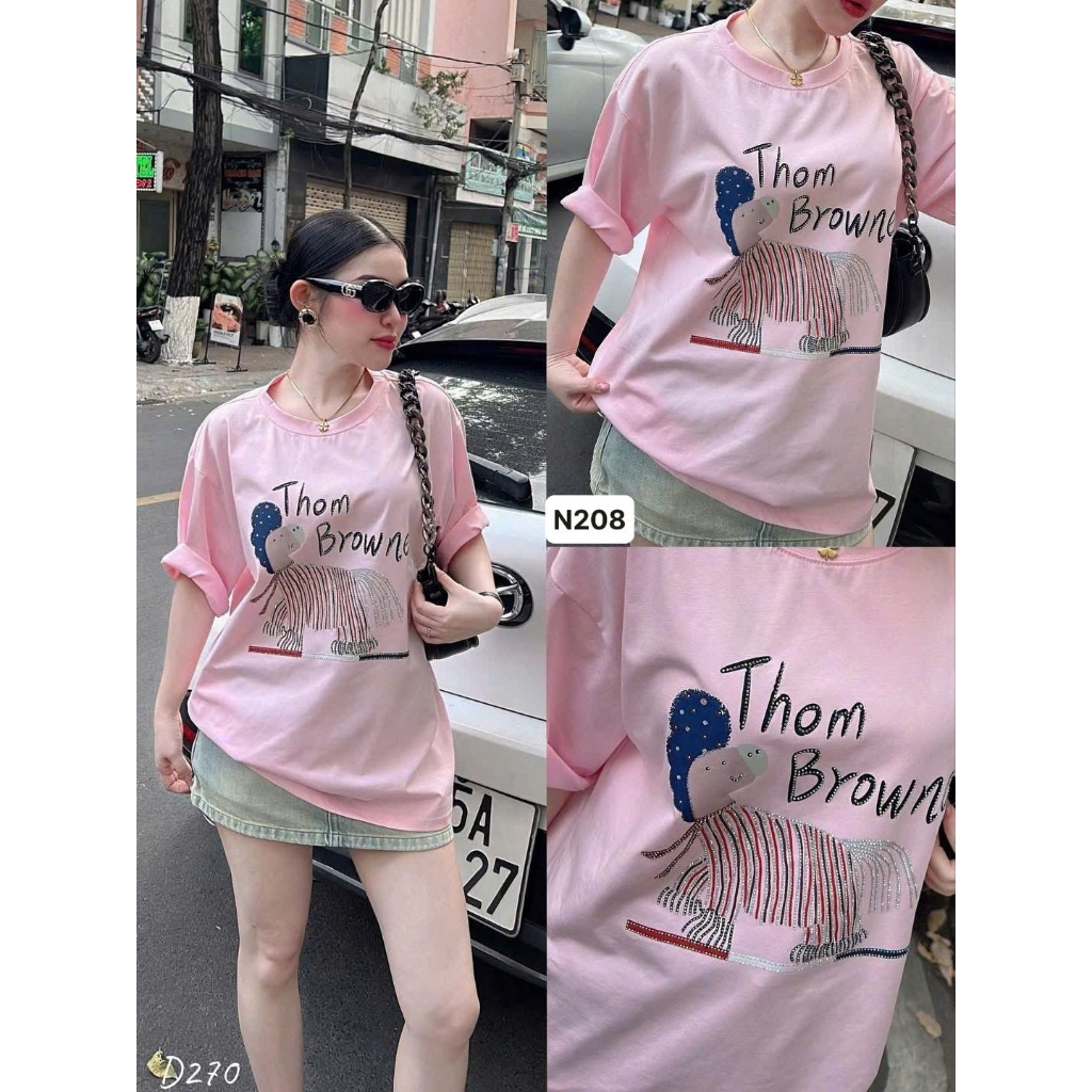 เสื้อยืดแขนกุดสีชมพู Thombrowne