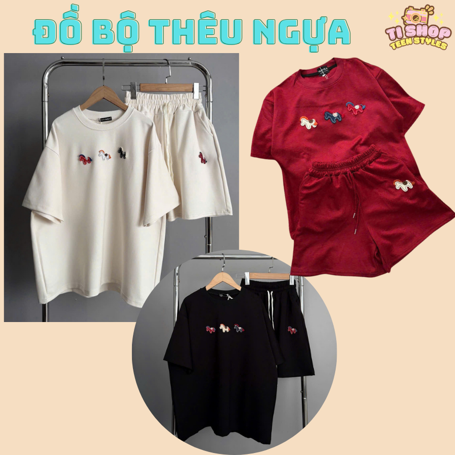 HORSE EMBROIDERED SUIT - SUPER BEAUTIFUL KOREAN UMI MATERIAL HORSE EMBROIDERED LOGO - TI SHOP