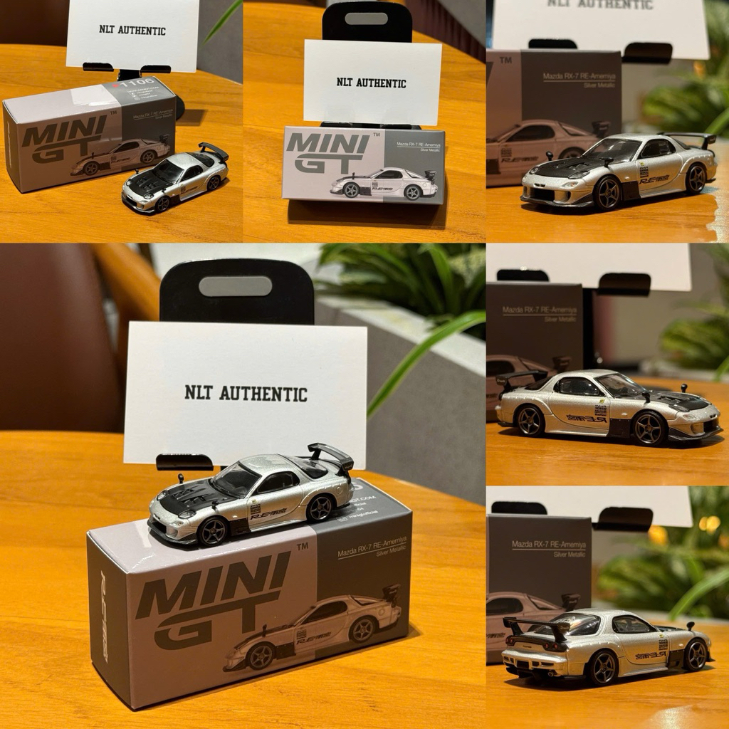 ( Newseal ) Minigt Box Mazda RX-7 RE-Amemiya Silver Metallic