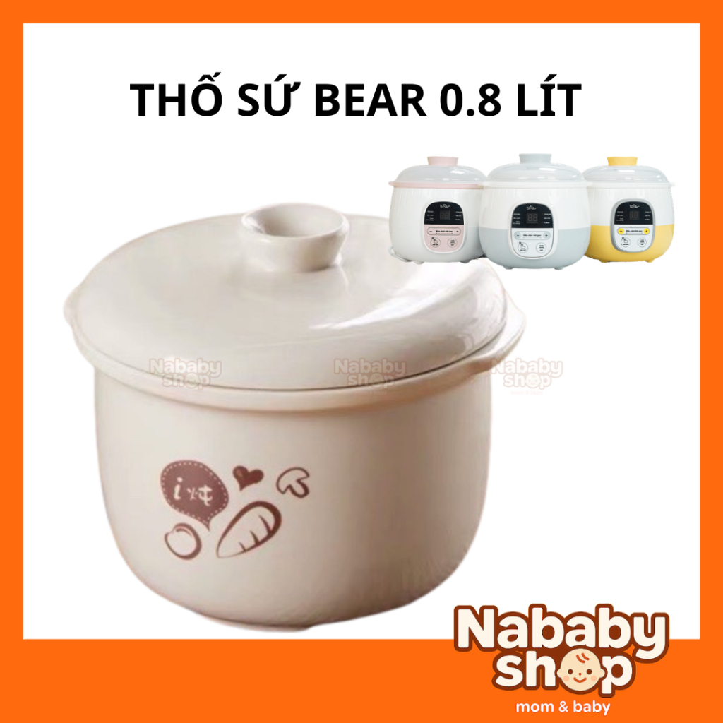 Bear Slow Cooker ชามเซรามิก 0.8L SUBE001, DDZ-A08T8, SB-NNC08, อุปกรณ์เสริมฝาสํารองขนาดที่เหมาะสม
