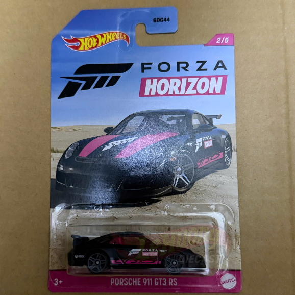 LeHuong Diecast - Hot Wheels Forza Horizon Porsche 911 GT3 RS สีดํา สีชมพู รถโมเดล