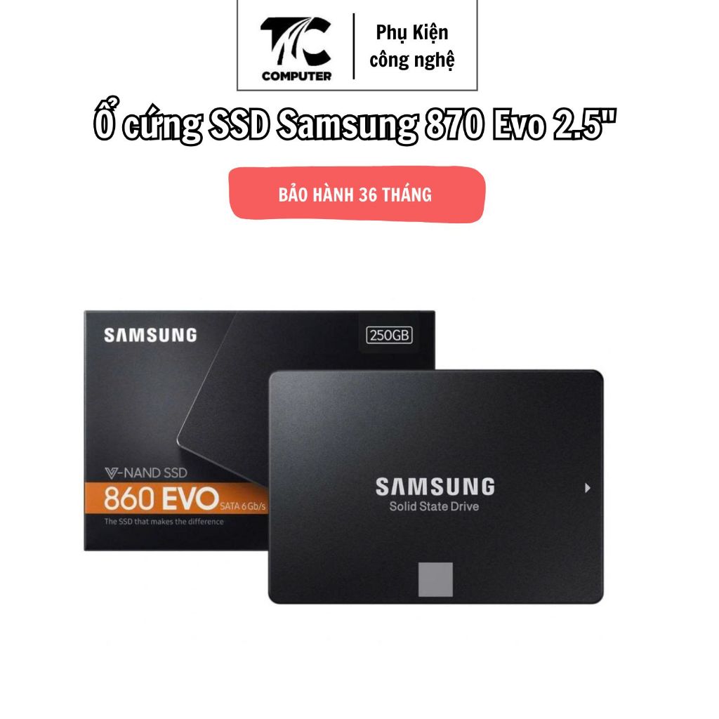 ฮาร์ดไดรฟ์ Samsung 870 Evo 2.5 SSD" 120GB, 250GB, 500GB SATA3 มาตรฐาน อ่านและเขียนความเร็ว 550Mb/s 3