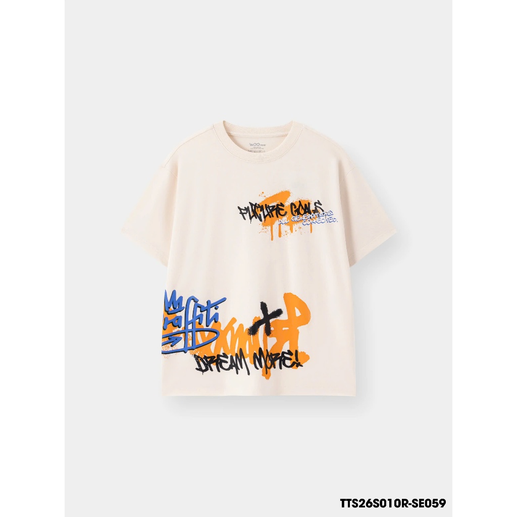 เสื้อยืดไร้คอปกเด็กชายแบบไดนามิกนุ่มและเท่ TTS26S010R (9-16 ปี) - Wookids