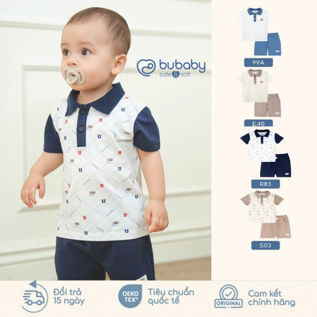 [BU Baby] (6M-5Y) ชุดสูทแขนสั้นคอปกโปโล Pon Active Summer - BPN130 | บูเบบี้ของแท้