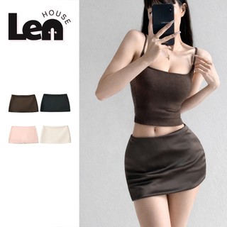 ( SẴN )LEN HOUSE_ Chân váy ngắn chữ A chất lụa sang chảnh ngang rốn ôm body