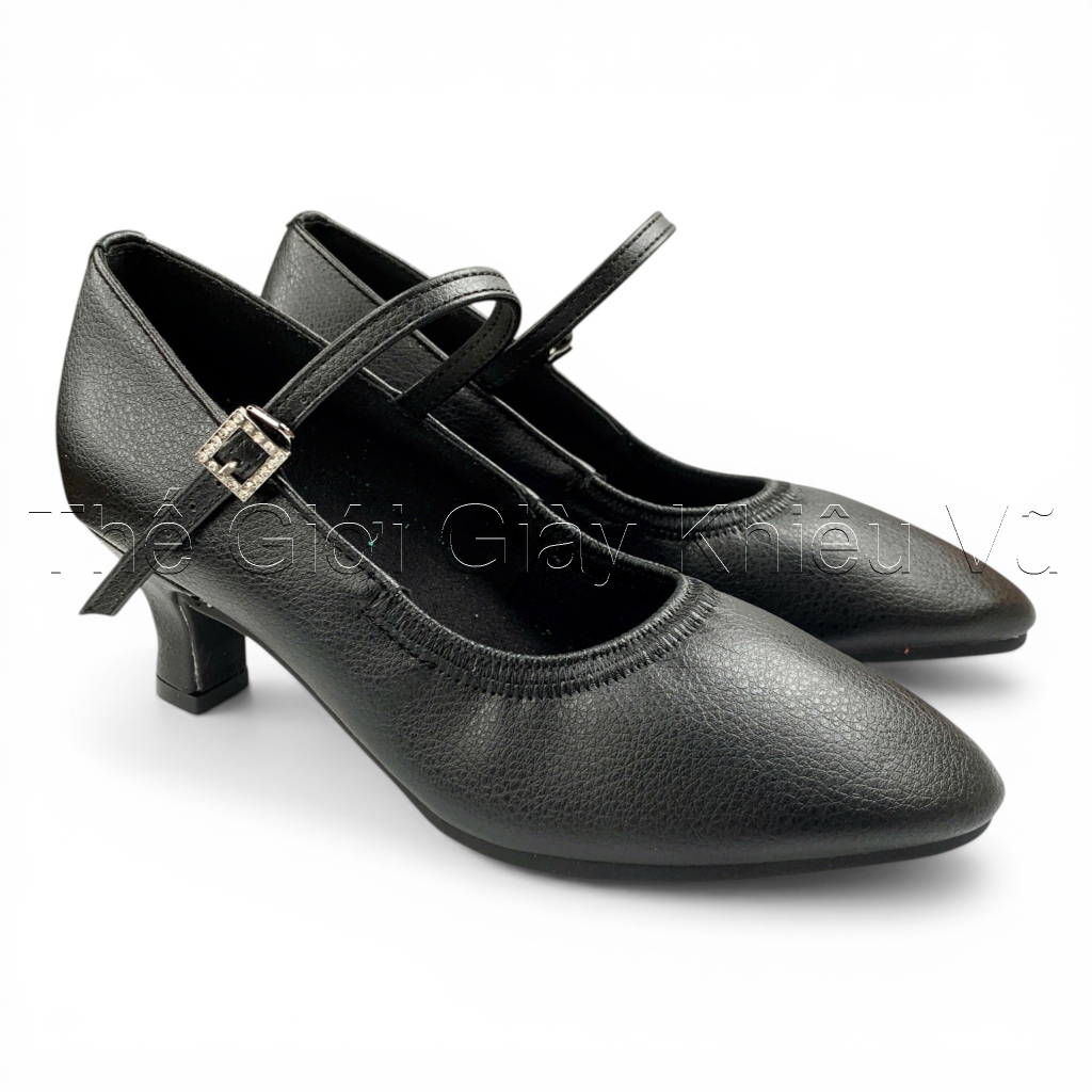 Dancesports Standard รองเท้าเต้นรําผู้หญิง Tamsa 229 พื้นยาง ส้น 5.5cm (229T5P) - สีดํา