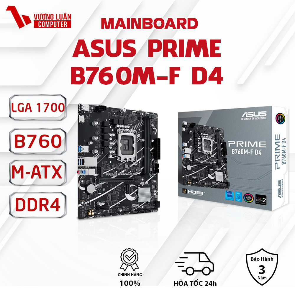 เมนบอร์ด Asus PRIME B760M-F DDR4 Aura Sync Led RGB ของแท้ - ใหม่
