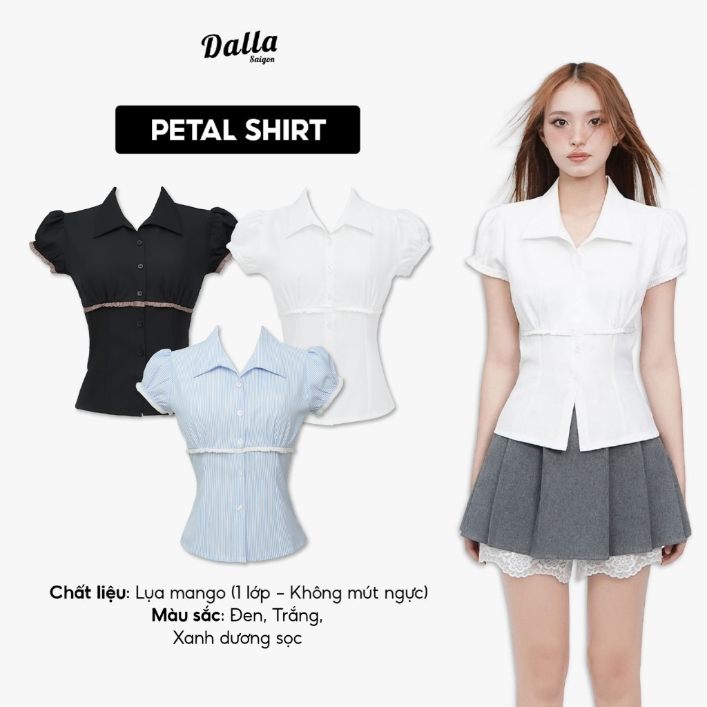 DALLA เสื้อเชิ้ตแขนยาวพองคอกลม (SM41)