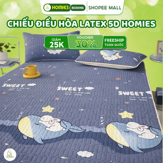 [Tặng Vỏ Gối] Chiếu điều hòa Latex 5D HOMIES Bedding & Décor, Chiếu 5d vải Tencel Mát Lạnh mẫu mới 2026