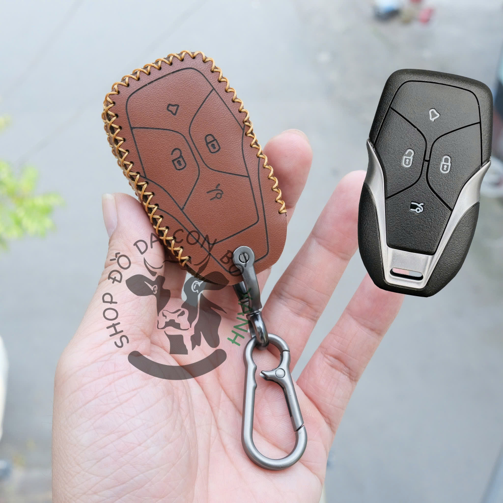 Vinfast VF7 VF8 VF6 VF9 2026 2027 เคสกุญแจหนัง, รูปกุญแจหนังแท้แฮนด์เมดใหม่ 004b