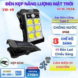 Đèn Kẹp Năng Lượng Mặt Trời YD-18A | LED Cảm Biến Chuyển Động, Siêu Sáng, Chống Nước IP65