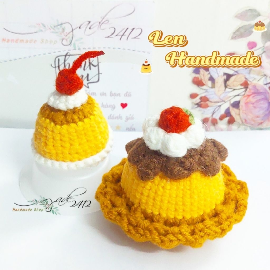 TRI PUDDING CARAMEL WOOL HANDMADE KEYCHAIN CUTE IMPOSABLE MLEM GIFT