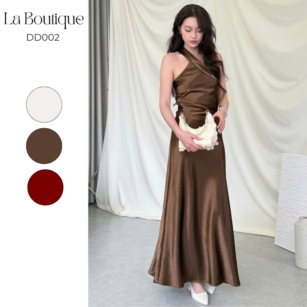 La Boutique Soft Silk Camisole Dress, Long Silk Dress - DD002-2511LAT