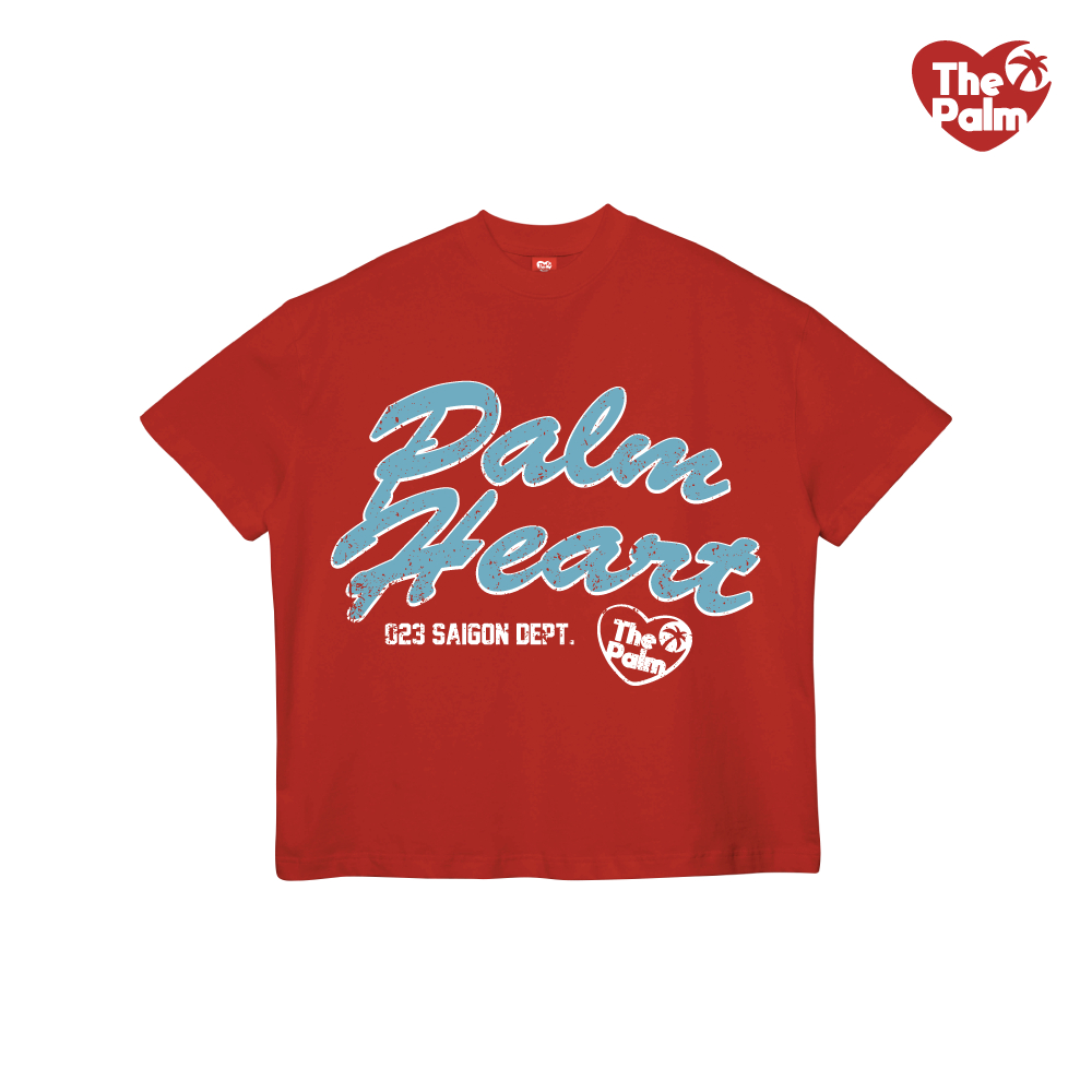 ThePalm sikon Official - เสื้อยืด Boxy Red "ORIGIN" UNISEX Men and Women