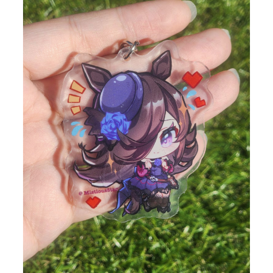 ใหม่ Uma Musume Rice Shower อะคริลิค Charm และพวงกุญแจ