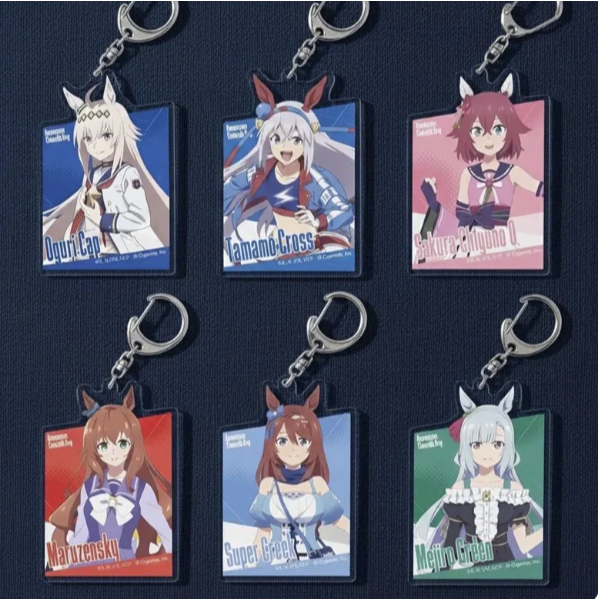 Uma Musume Cinderella Grey Chibi พวงกุญแจอะคริลิค, Oguri Cap, Symoni Rudolf, Sakura Chiyono O, Yaeno