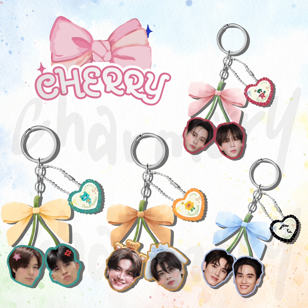 พวงกุญแจ CHERRY พิมพ์ลายมาสคอต OTP ไก่ GMMTV | PAODY - PERMPOON - JAIDEE - POLCASAN
