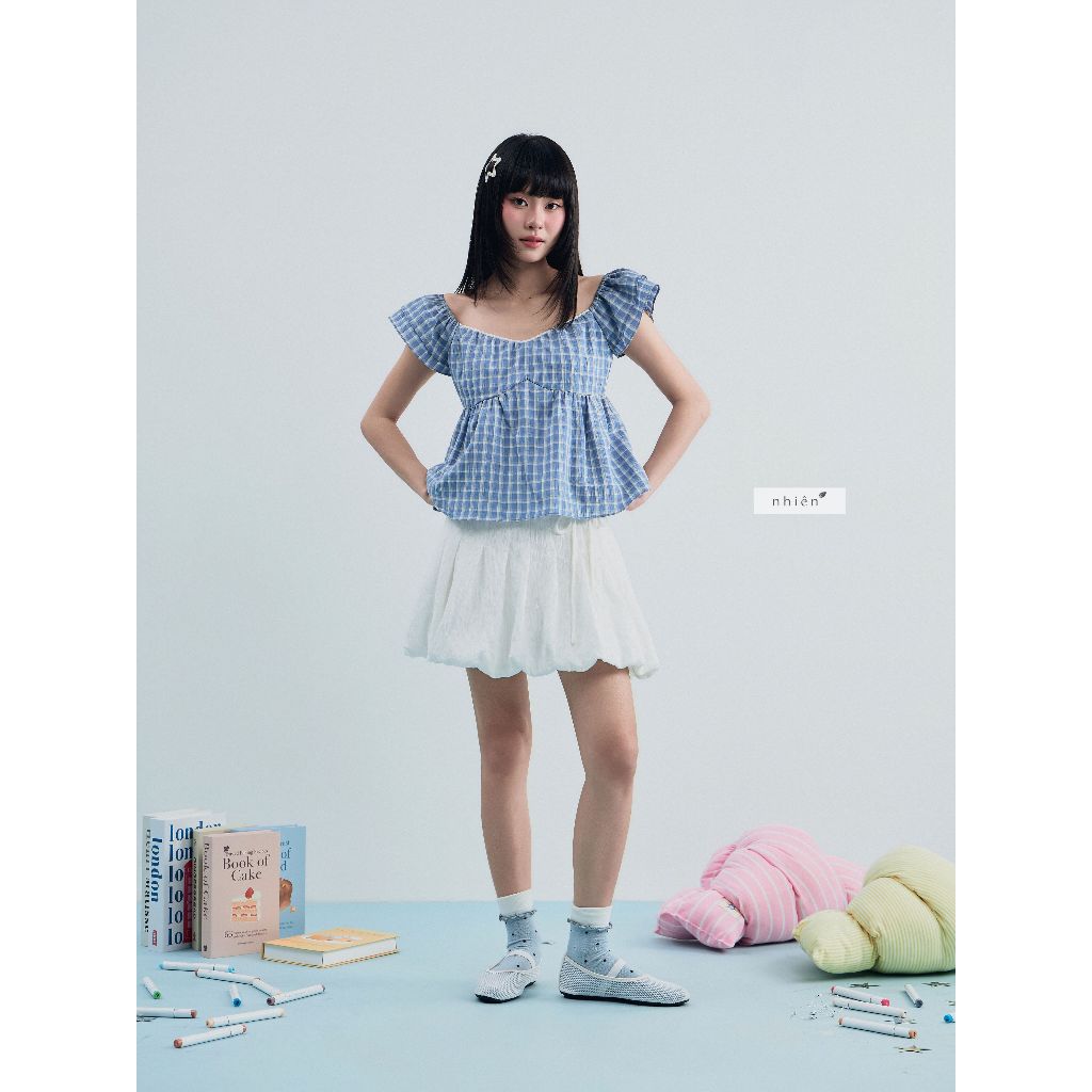 กระโปรงแซนดี้ - กระโปรงฟักทองสีขาว nhien.official NCV00029