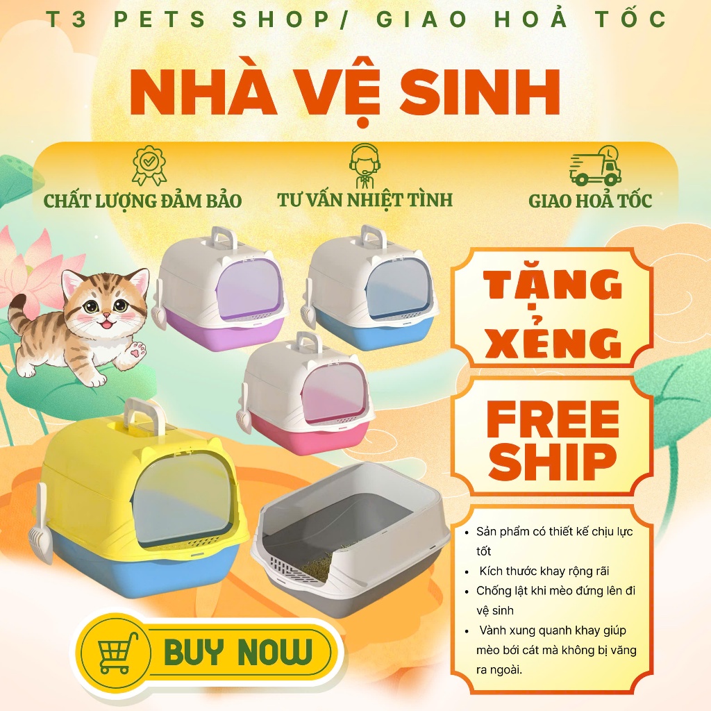 ห้องน้ําแมว 2in1 สําหรับแมว - T3 PETS SHOP