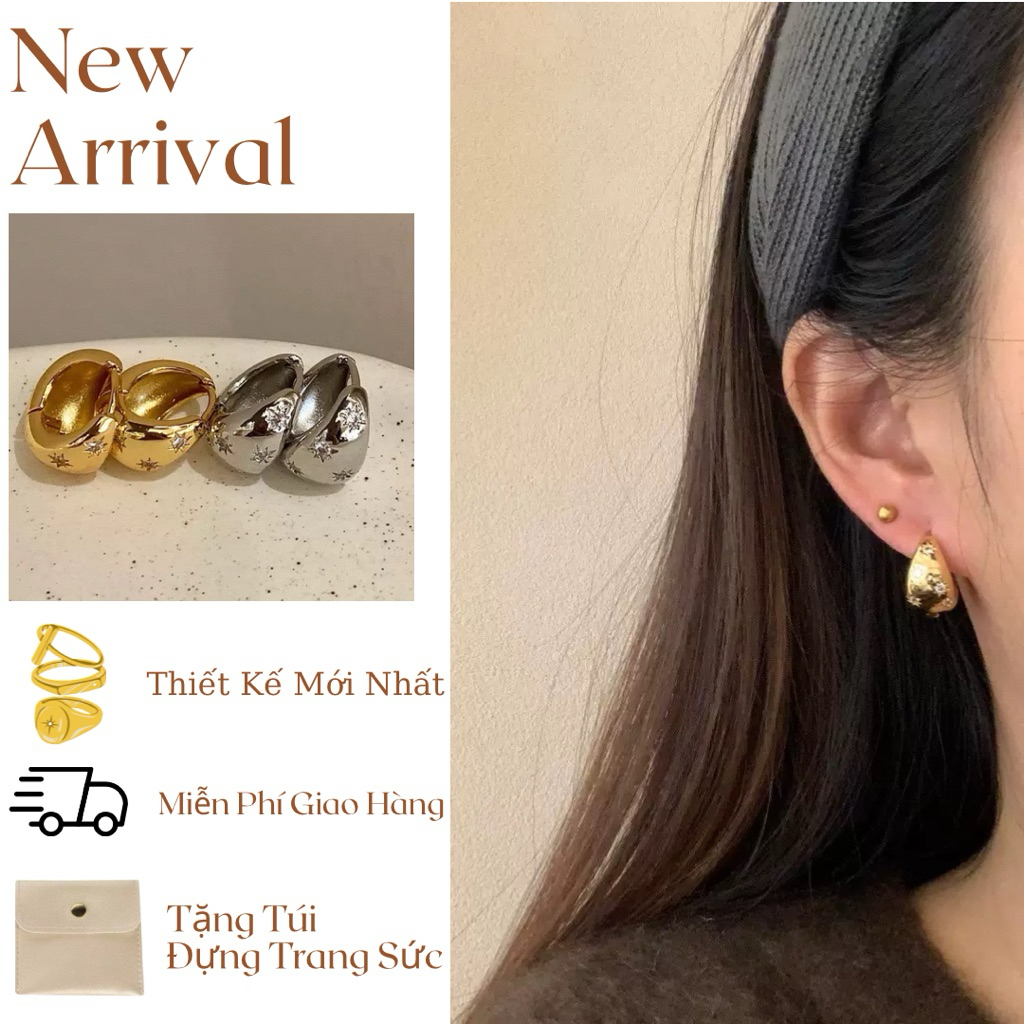 Onilive ต่างหูสําหรับผู้หญิงที่มีการออกแบบลูกปัดทรงกลม Gentle Lady Viber