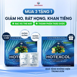 Viên ngậm Hotexcol Dân Khang hỗ trợ giảm ho thanh họng giảm đau rát rọng giảm tăng tiết đờm