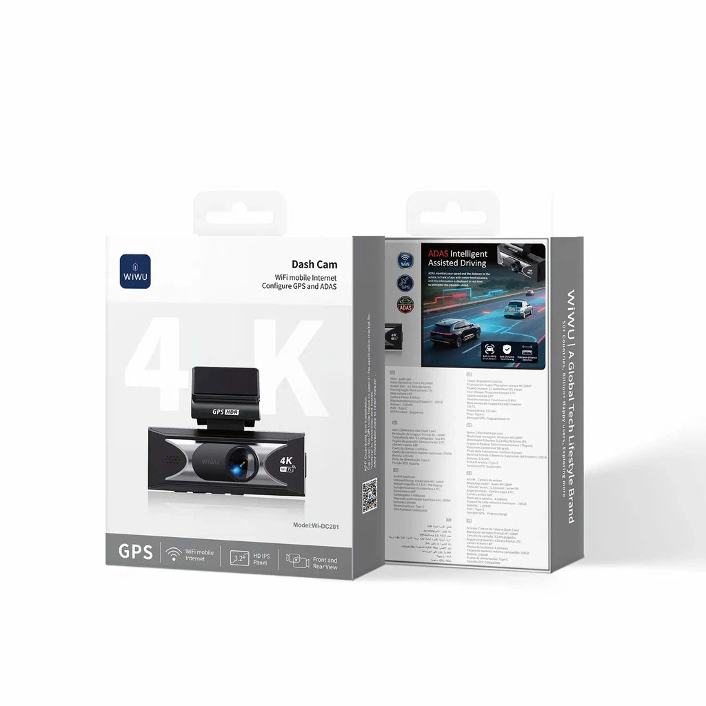 WIWU DASH CAMERA WIFI FIXING GPS และ ADAS WI-DC201