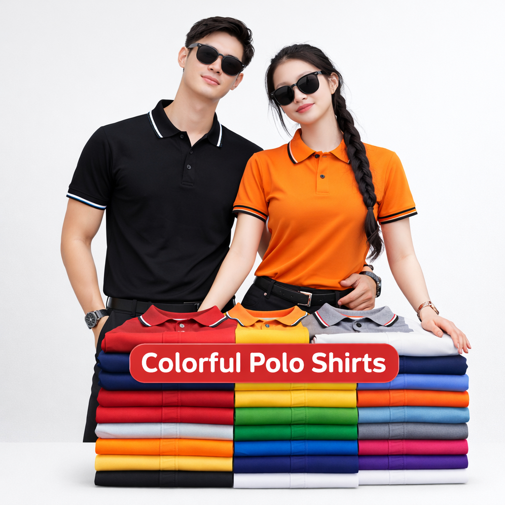 เสื้อยืดคอปก Andromeda Multicolor Sesame Crocodile Fabric Down Form Uniform สําหรับผู้ชายและผู้หญิง