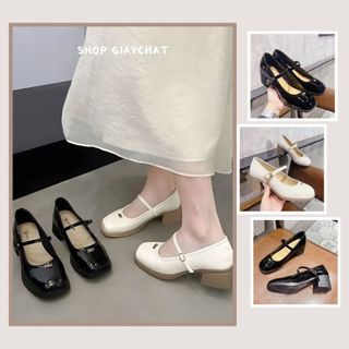 Giày Búp Bê Nữ Tag Min Min, Giày Nữ Quai Vắt Mũi Vuông Thời Trang Đế Cao 4cm Mã N01