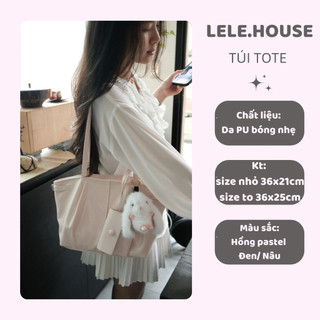 MUSE BAG (Không Charm) - Túi tote nữ Lele Houses, túi tote đeo vai đựng vừa laptop 13.6 inch da PU basic Hàn Quốc
