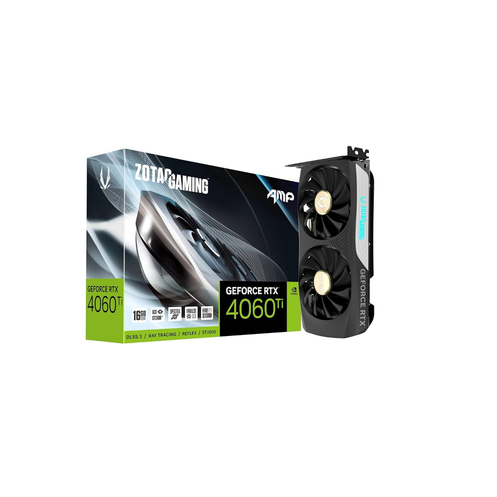 VGA การ์ด RTX 4060 Ti 16GB Zotac AMP GDDR6 LIKE ใหม่กล่องเต็มของแท้ 11/2027