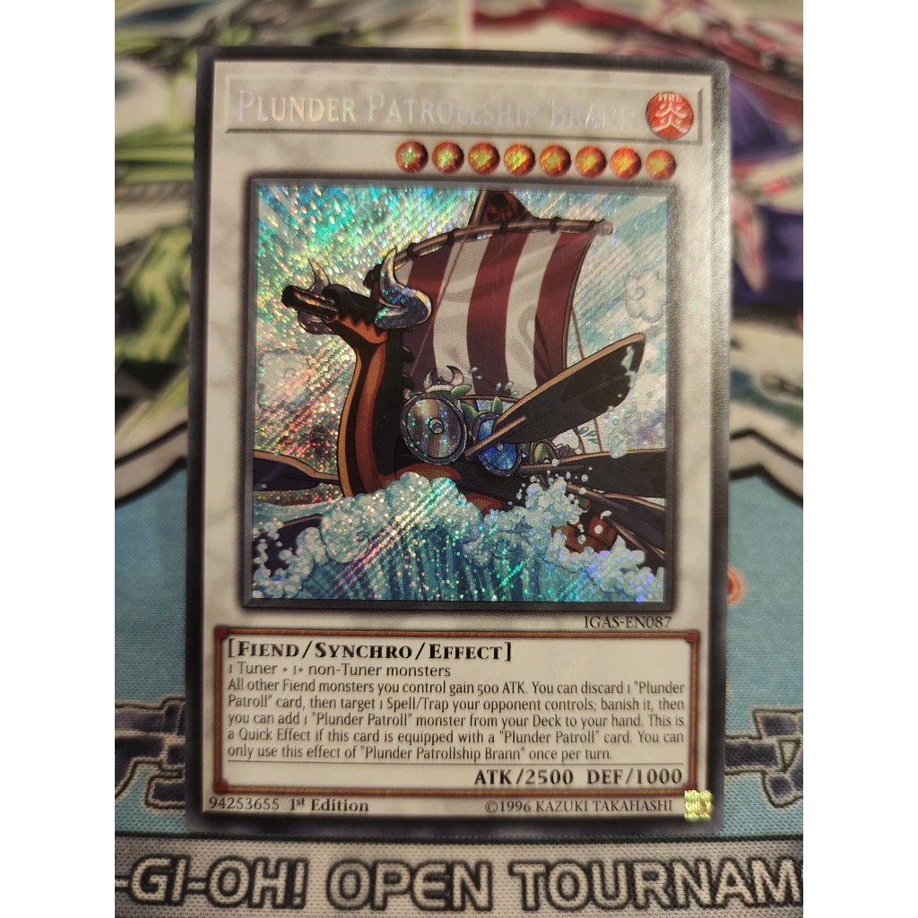การ์ด Yugioh ของแท้ - Plunder Patrollship Brann - IGAS-EN087 - Secret Rare 1st Edition