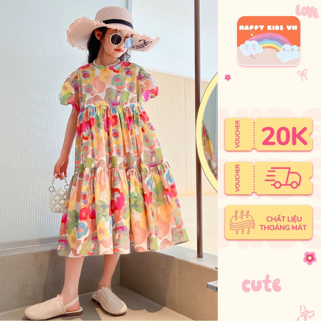 แม็กซี่เดรสแฟนซีสําหรับเด็กผู้หญิงตั้งแต่ 8-45kg Happy Kids G41 พรีเมี่ยม