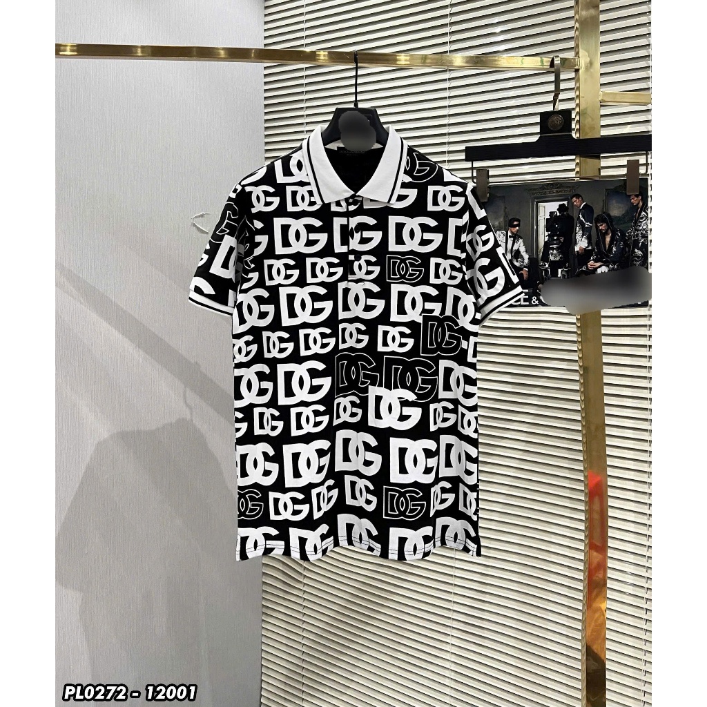 Doe เสื้อโปโลผู้ชายคอปกและวอลเปเปอร์โลโก้พิมพ์ลาย new2026