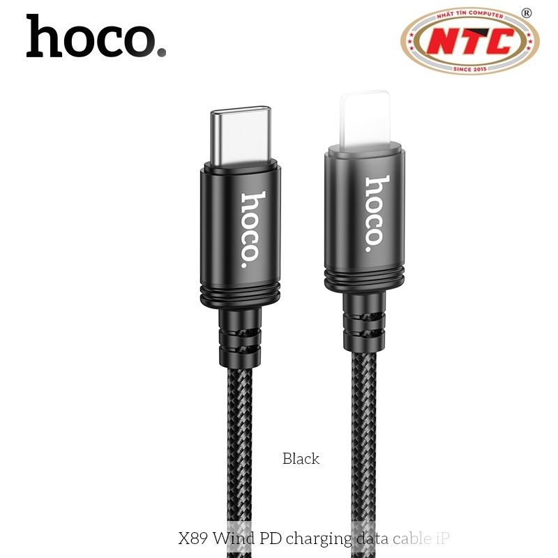 Hoco X89 สายชาร์จร่มสุดทนทานพร้อมพอร์ต TypeC ถึง LaiNing ยาว 1M (สีดํา)