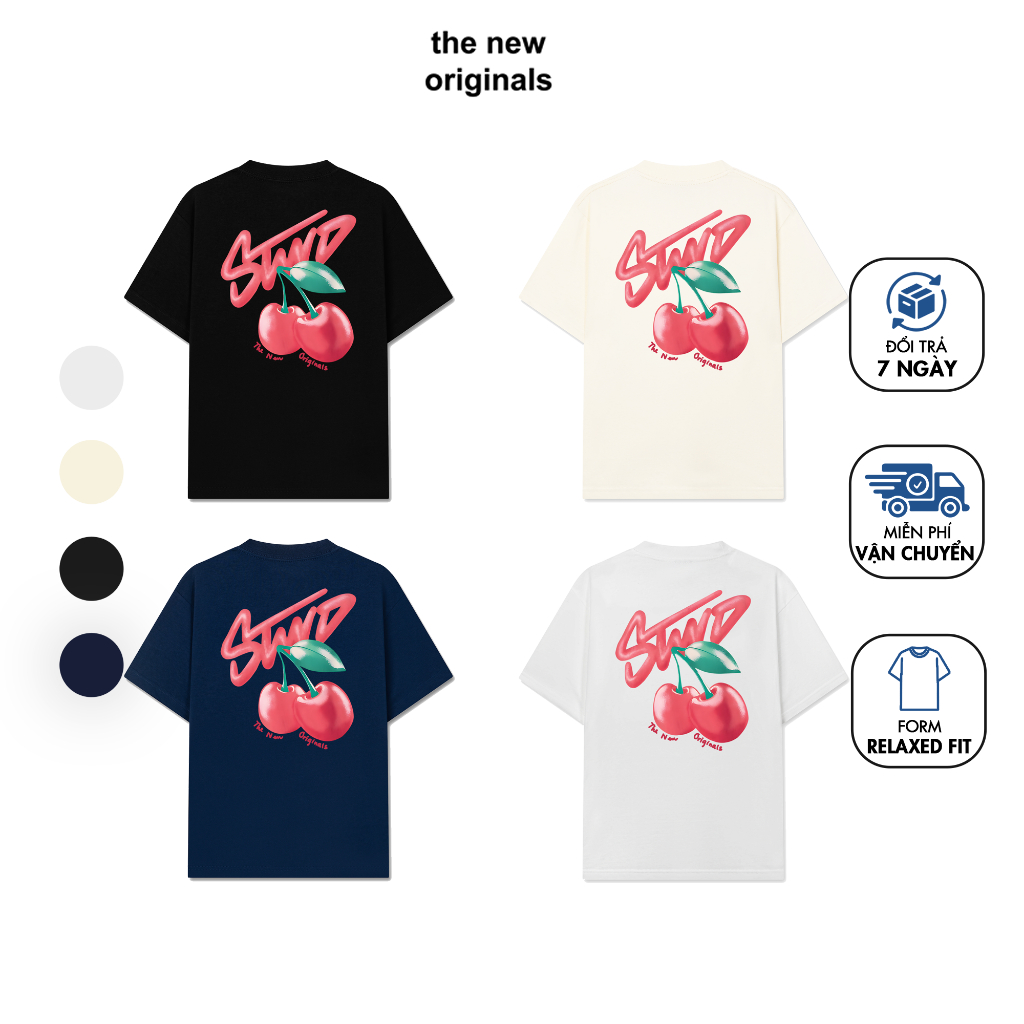 เสื้อยืด Relaxed Fit The New Originals "Summer Vibes Berry Stwd" - NT302NT