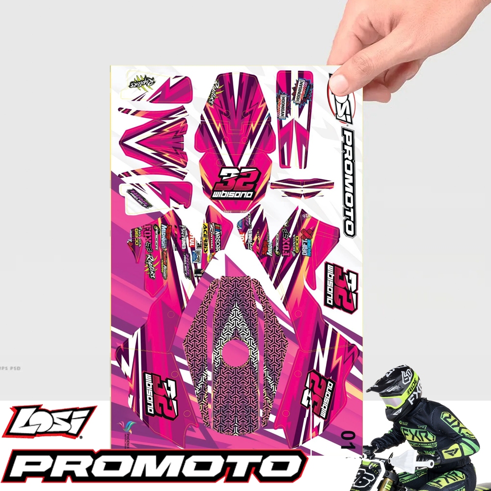 สติ๊กเกอร์รูปลอก LOSI MOTO สเกล 1/4 Promoto-SM FXR Supermoto รถมอเตอร์ไซด์ออฟโรด
