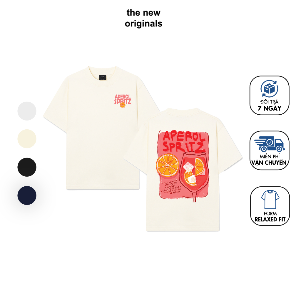 Relaxed Fit เสื้อยืดต้นฉบับใหม่ "Summer Vibes Aperol Spritz" - NT301NT