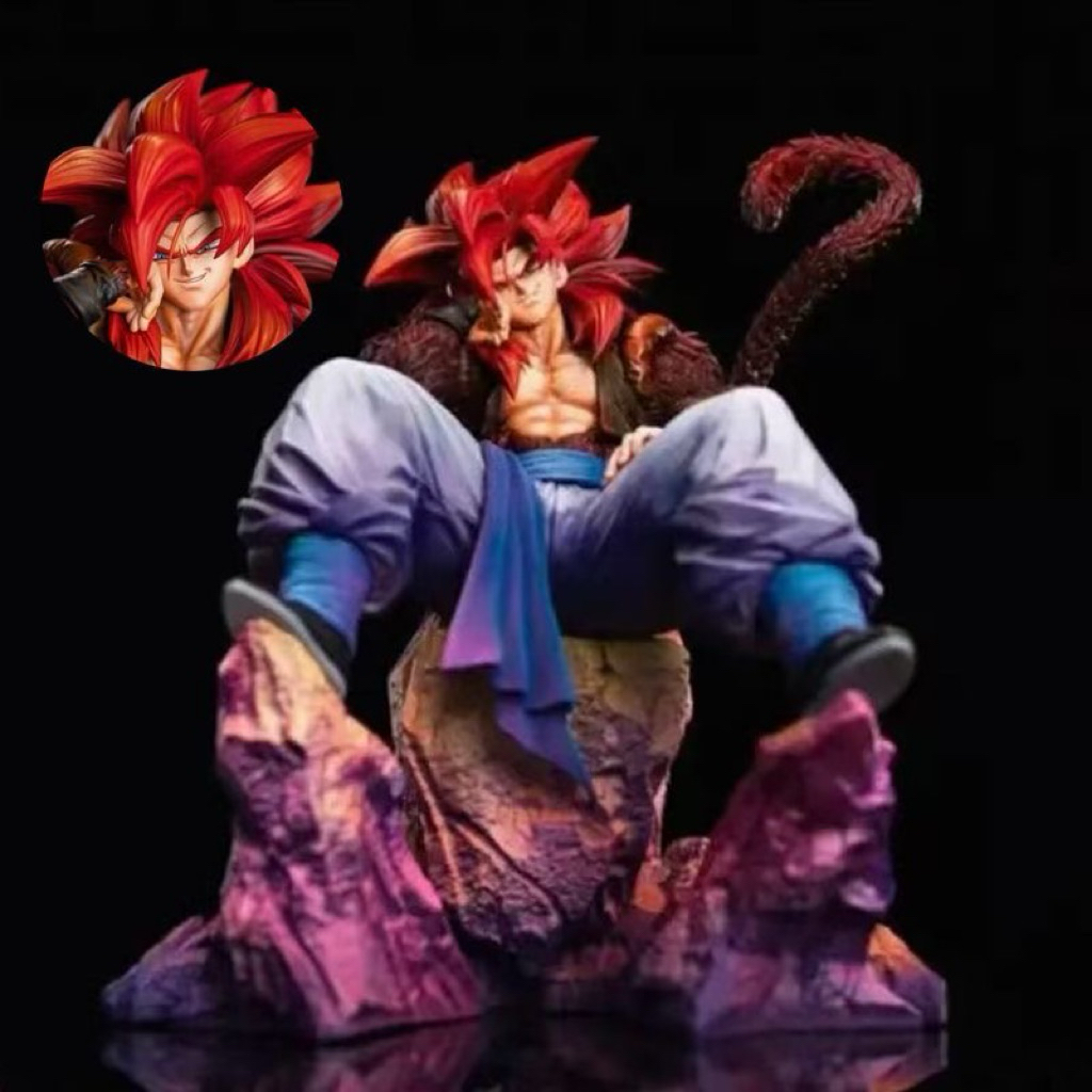 Gogeta SSJ4 นั่งในเก้าอี้หิน – ฟิกเกอร์ดราก้อนบอลคุณภาพสูงพร้อมรายละเอียดสูง