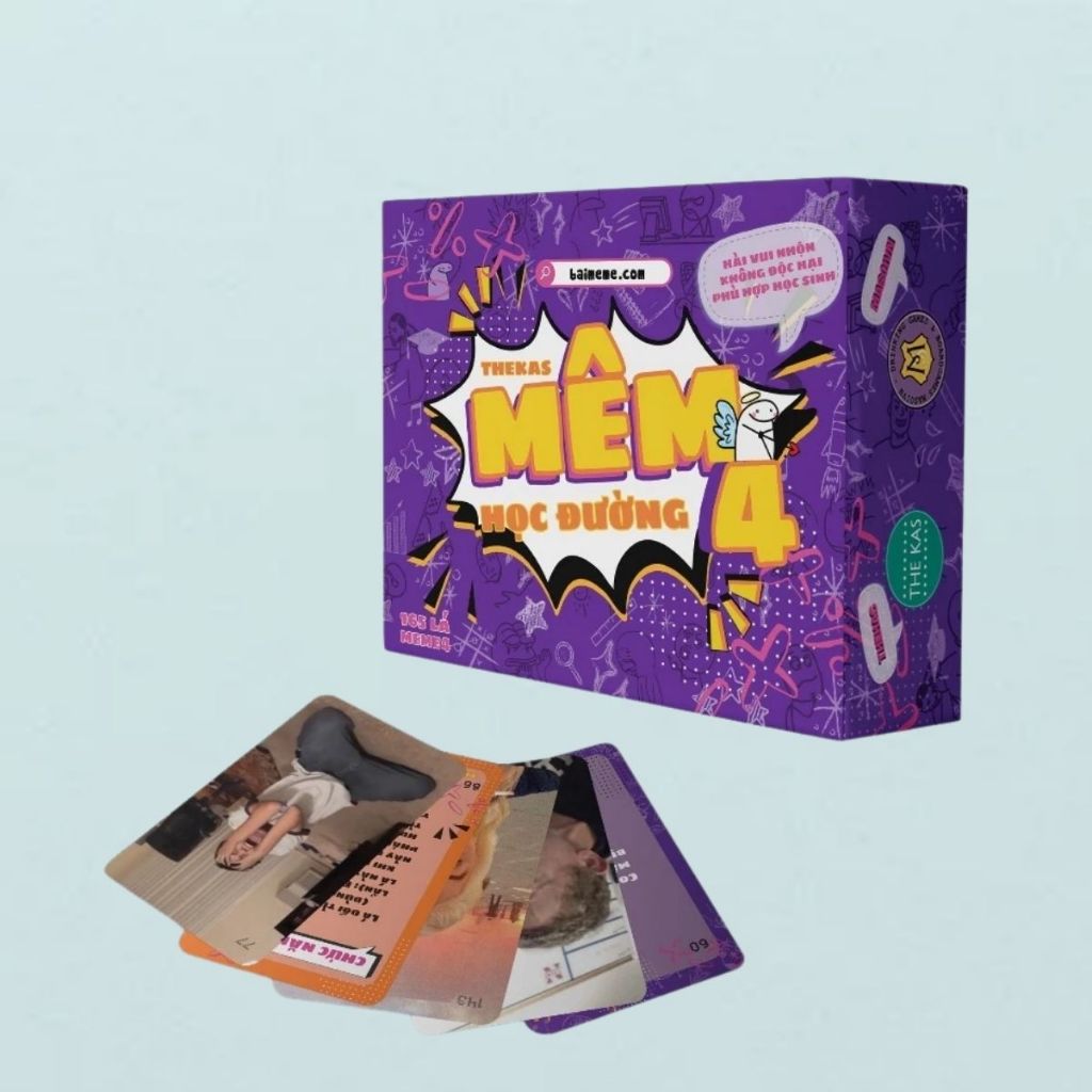Mem 4 Card Deck - ธีมโรงเรียน Meme ver 4, เกมกระดานการ์ดตลก, ความบันเทิงสําหรับกลุ่มเพื่อน