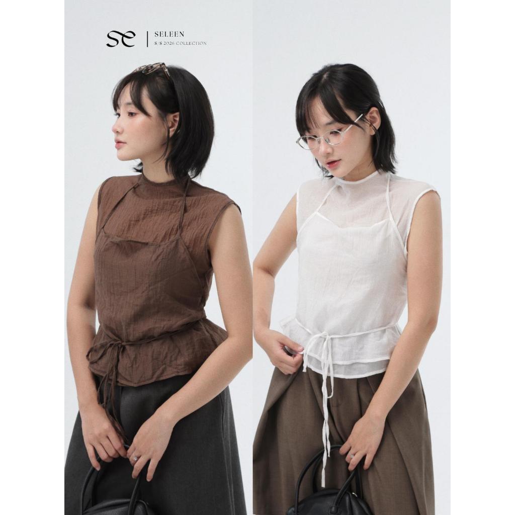 Seen เสื้อไหมพรมชั้นบางคอสูง ทรงเข้ารูป WT0225