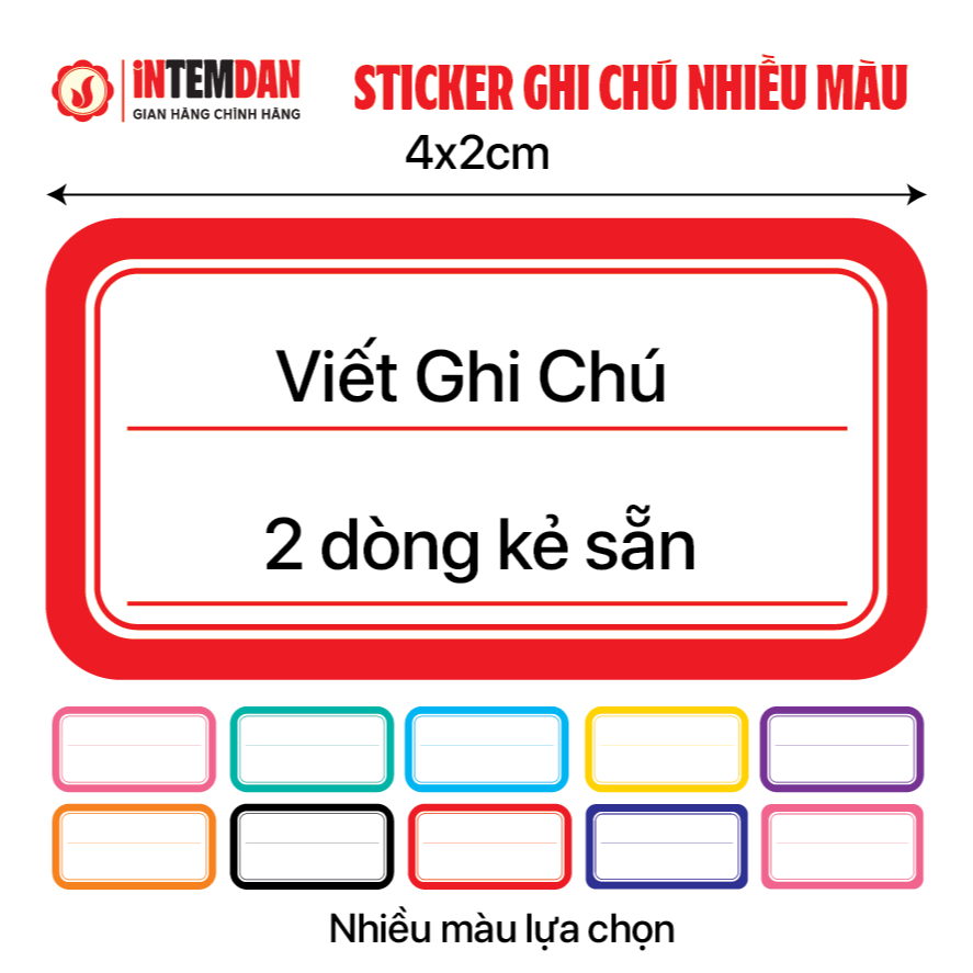 Combo of 240 Color Note Stickers VINH LIEN Decal Stickers, Pre-cut, A5 Size, ขนาด 4x2cm