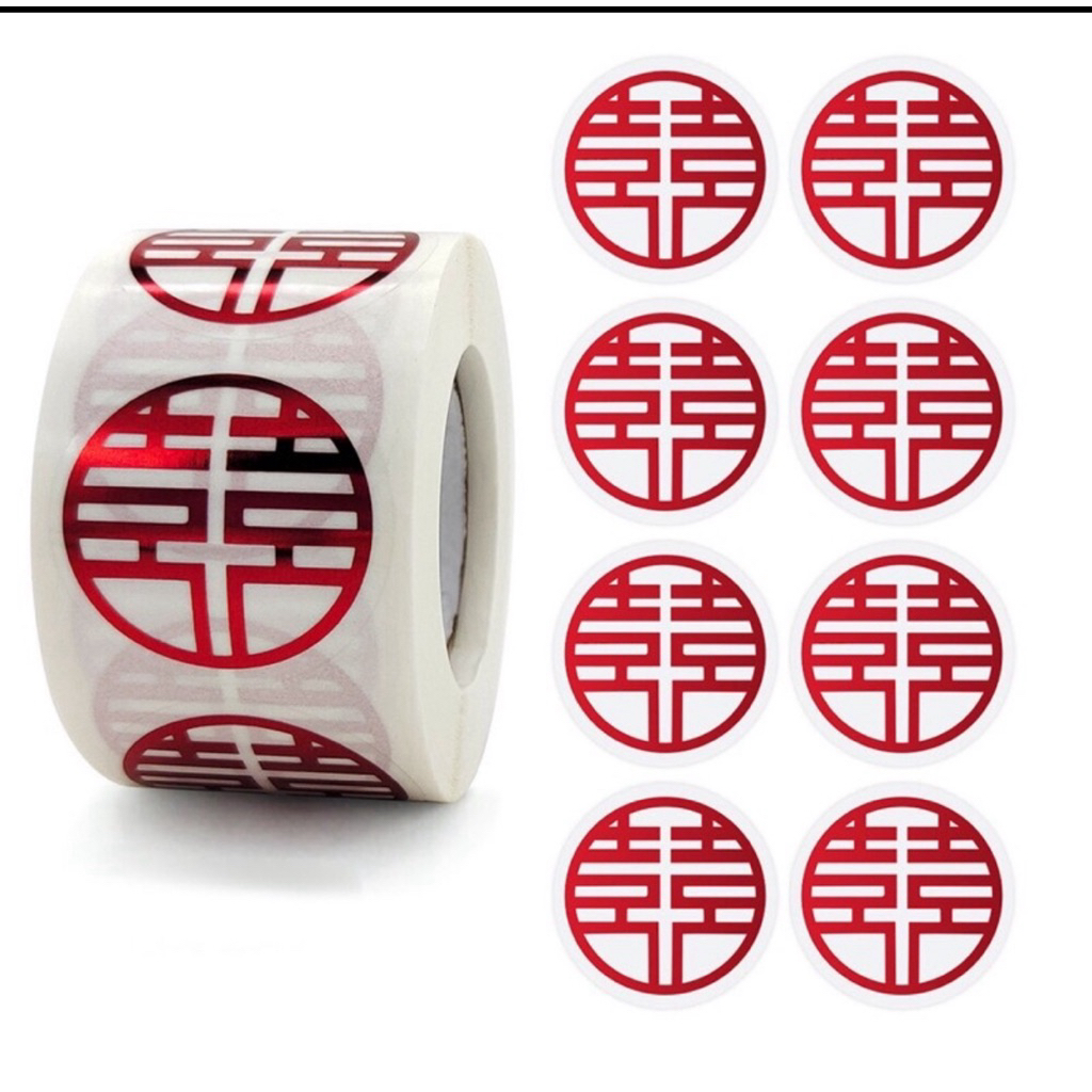 ️ HAPPY LETTERS STICKERS - ม้วน 500 SUPER CONVENENT STICKERS สําหรับ WEDDING DECORTATION ️